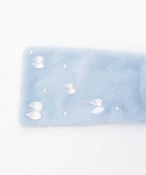 axes femme（アクシーズファム）の「アソートリボンティペット（マフラー・レディース・ブラック/サックスブルー/キナリ・FREE）」の11枚目の写真