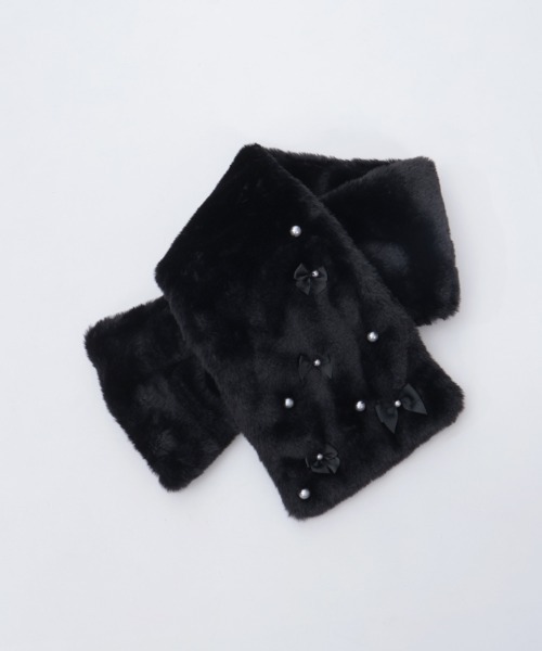 axes femme（アクシーズファム）の「アソートリボンティペット（マフラー・レディース・ブラック/サックスブルー/キナリ・FREE）」の21枚目の写真