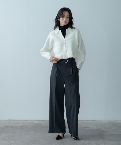 GALLEST（ギャレスト）の「Timeless｜ベルテッドワイドパンツ【セットアップ対応】（その他パンツ・レディース・チャコールグレー/ベージュ/ライトグレー・34/36/38/40）」の18枚目の写真