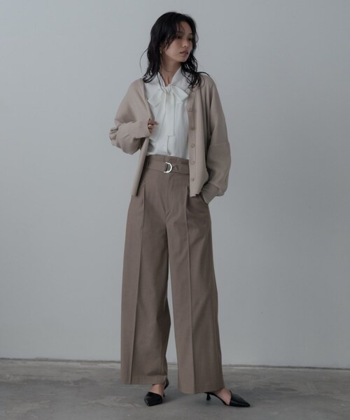 GALLEST（ギャレスト）の「Timeless｜ベルテッドワイドパンツ【セットアップ対応】（その他パンツ・レディース・チャコールグレー/ベージュ/ライトグレー・34/36/38/40）」の12枚目の写真