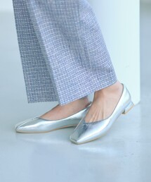 クッショニーシューズ スクエアトゥ メタルチップ / フラットシューズ