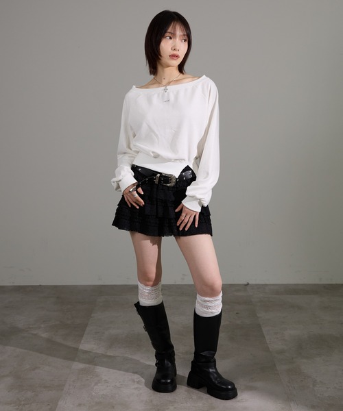 apres jour mignon(アプレジュールミニョン)の「ラメスウェット(スウェット・レディース・杢グレー/オフホワイト/ブラック・フリー/LARGE)」の17枚目の写真