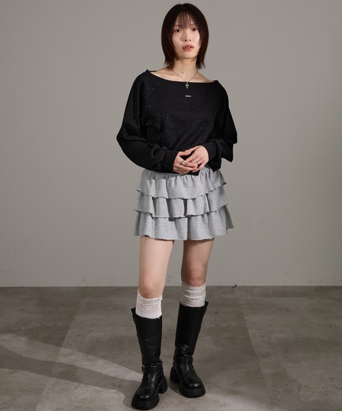 apres jour mignon(アプレジュールミニョン)の「ラメスウェット(スウェット・レディース・杢グレー/オフホワイト/ブラック・フリー/LARGE)」の19枚目の写真