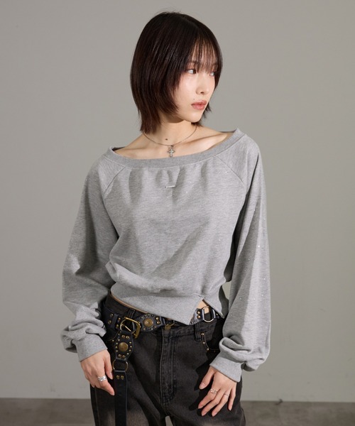 apres jour mignon(アプレジュールミニョン)の「ラメスウェット(スウェット・レディース・杢グレー/オフホワイト/ブラック・フリー/LARGE)」の20枚目の写真