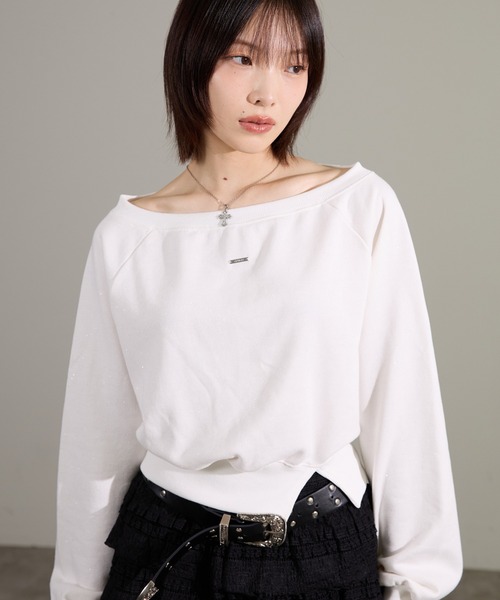apres jour mignon(アプレジュールミニョン)の「ラメスウェット(スウェット・レディース・杢グレー/オフホワイト/ブラック・フリー/LARGE)」の22枚目の写真