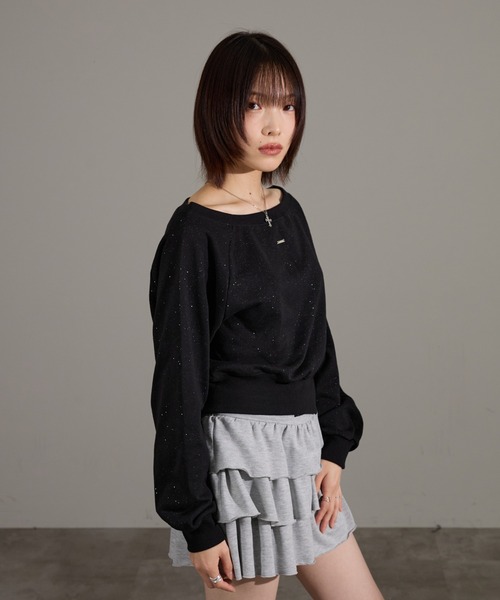 apres jour mignon(アプレジュールミニョン)の「ラメスウェット(スウェット・レディース・杢グレー/オフホワイト/ブラック・フリー/LARGE)」の8枚目の写真