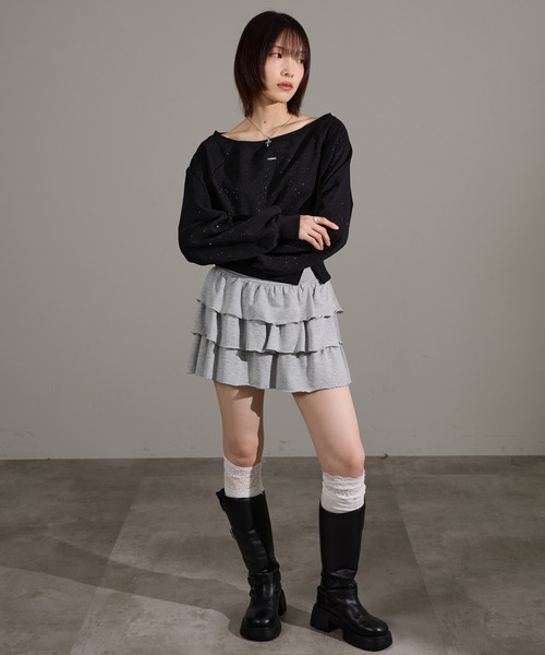 apres jour mignon(アプレジュールミニョン)の「ラメスウェット(スウェット・レディース・杢グレー/オフホワイト/ブラック・フリー/LARGE)」の10枚目の写真