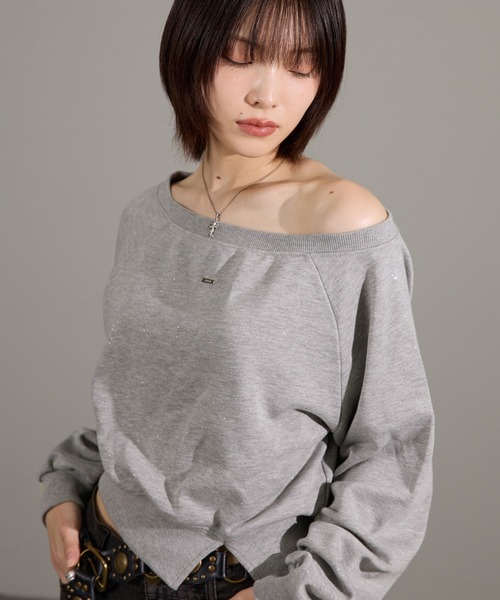 apres jour mignon(アプレジュールミニョン)の「ラメスウェット(スウェット・レディース・杢グレー/オフホワイト/ブラック・フリー/LARGE)」の11枚目の写真