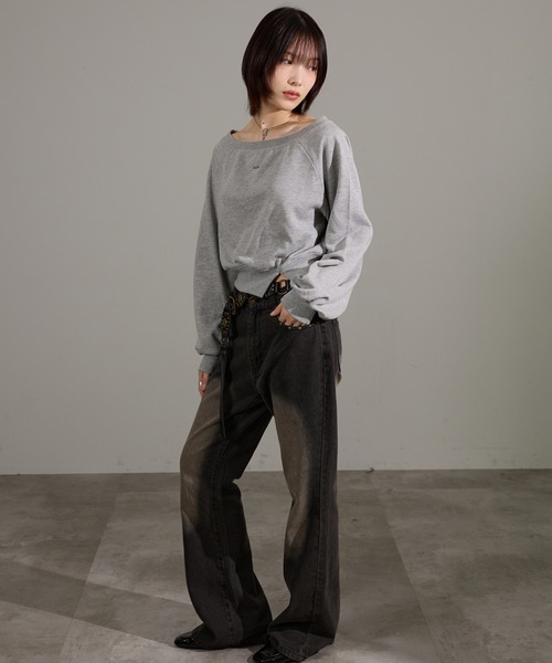 apres jour mignon(アプレジュールミニョン)の「ラメスウェット(スウェット・レディース・杢グレー/オフホワイト/ブラック・フリー/LARGE)」の15枚目の写真