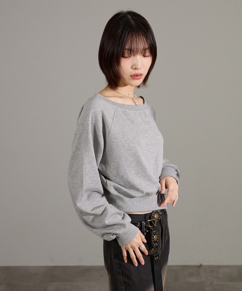 apres jour mignon(アプレジュールミニョン)の「ラメスウェット(スウェット・レディース・杢グレー/オフホワイト/ブラック・フリー/LARGE)」の14枚目の写真