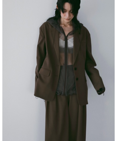 anuke(アンヌーク)の「Tulle Zip Blouzon(ブルゾン・レディース・ベージュ/チャコールグレー・FREE)」の9枚目の写真