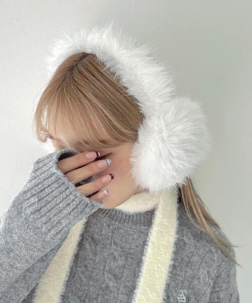 WEGO(ウィゴー)の「WEGO/カラーファーイヤーマフ(イヤーマフ・レディース・ライトピンク/ホワイト/ブラック・FREE)」の8枚目の写真