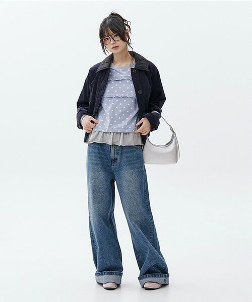 RONRON(ロンロン)の「PENDANT RUFFLE LAYERED SLIM LONG SLEEVE GREY(Tシャツ/カットソー・レディース・その他・FREE)」の9枚目の写真