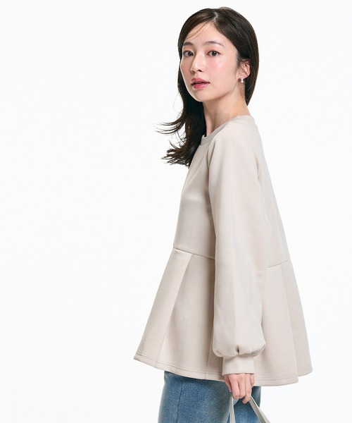 coca（coca）（コカ）の「ソフトスウェットタックフレアトップス（スウェット・レディース・ブラック/ライトベージュ・L/M/S）」の5枚目の写真