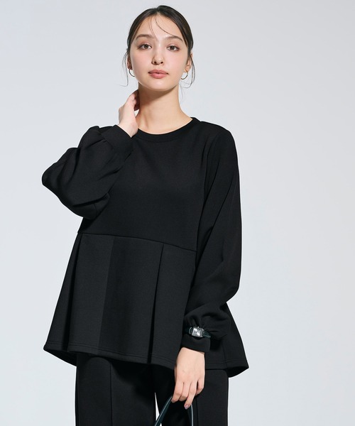 coca（coca）（コカ）の「ソフトスウェットタックフレアトップス（スウェット・レディース・ブラック/ライトベージュ・L/M/S）」の10枚目の写真