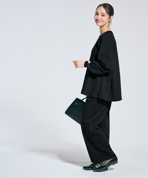 coca（coca）（コカ）の「ソフトスウェットタックフレアトップス（スウェット・レディース・ブラック/ライトベージュ・L/M/S）」の11枚目の写真