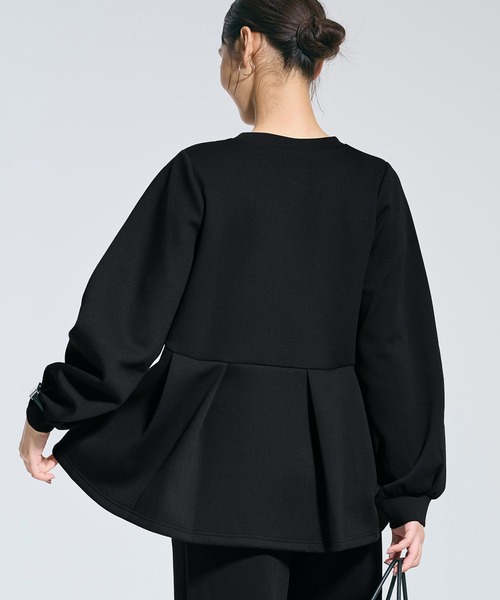 coca（coca）（コカ）の「ソフトスウェットタックフレアトップス（スウェット・レディース・ブラック/ライトベージュ・L/M/S）」の12枚目の写真