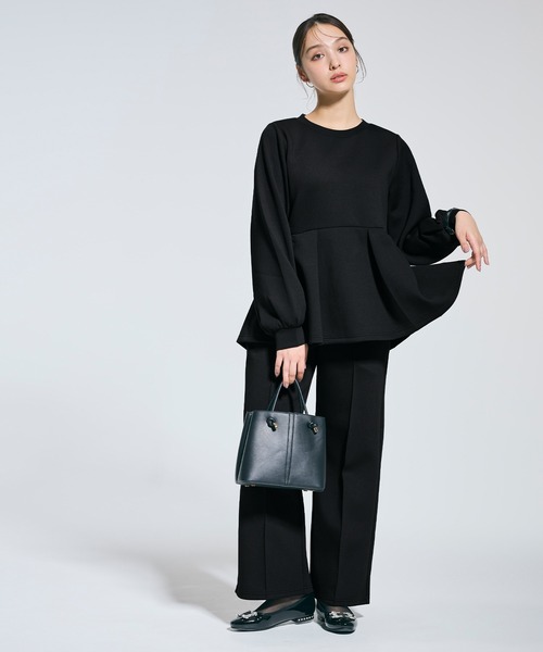 coca（coca）（コカ）の「ソフトスウェットタックフレアトップス（スウェット・レディース・ブラック/ライトベージュ・L/M/S）」の15枚目の写真