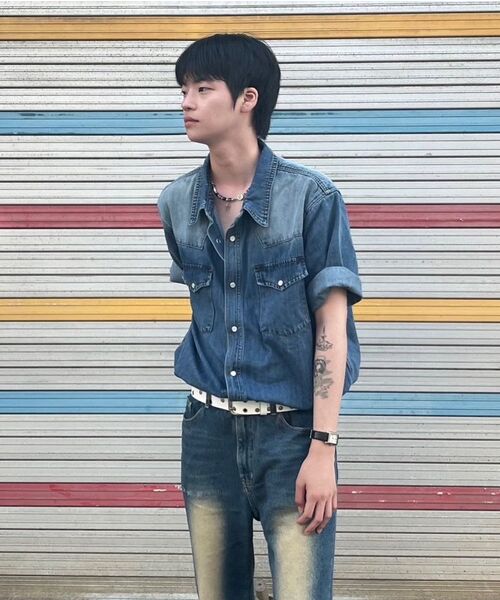 DNSR(ディーエヌエスアール)の「ウェスタンハーフデニムシャツブルー(シャツ/ブラウス・メンズ・その他・MEDIUM/LARGE/X-LARGE)」の6枚目の写真