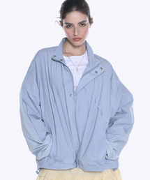 PLACE STUDIO（プレイススタジオ）の「ツートン配色カットアウトナイロンウィンドブレーカーストリングトラックジャケットジャンパー[ブルー]（ナイロンジャケット・レディース）」