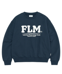 FLM ボールドロゴ スウェットシャツ-ネイビー