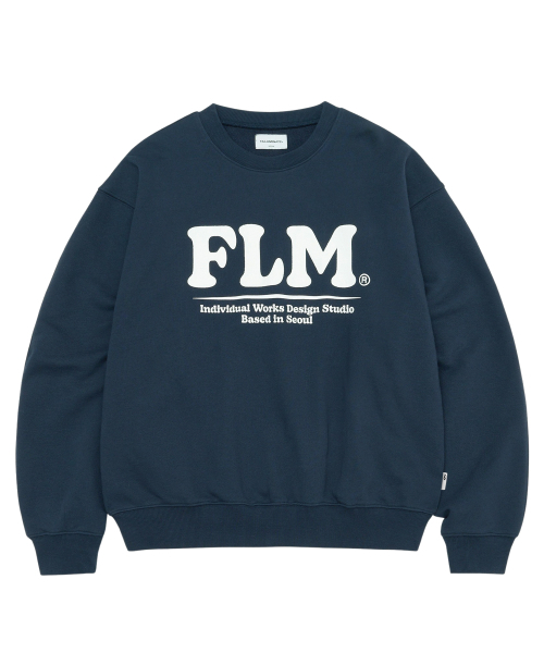 F.ILLUMINATE(フィルミネイト)の「FLM ボールドロゴ スウェットシャツ-ネイビー(スウェット・レディース・その他・SMALL/MEDIUM/LARGE)」の1枚目の写真