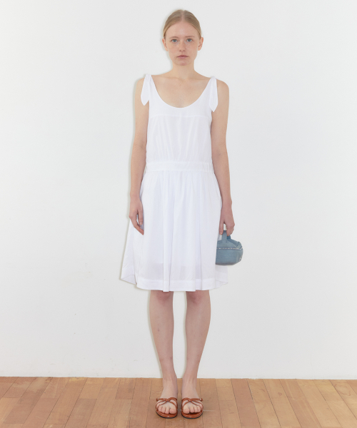 SINOON(シヌーン)の「Rabbit Tie Dress (White)(ワンピース・レディース・ホワイト・FREE)」の3枚目の写真