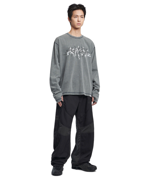 NOMANUAL(NOMANUAL)の「BEHEMOTH LONG SLEEVE TEE - WASHED GRAY(Tシャツ/カットソー・レディース・その他・MEDIUM/LARGE/X-LARGE)」の3枚目の写真