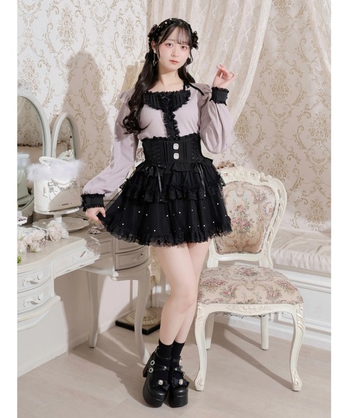 NOEMIE(ノエミー)の「リボンストラップヨークフリルカットソー(Tシャツ/カットソー・レディース・オフホワイト/A/ピンク/ブラック/ダークグレー・M)」の9枚目の写真