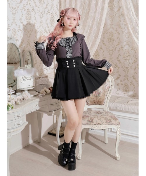 NOEMIE(ノエミー)の「リボンストラップヨークフリルカットソー(Tシャツ/カットソー・レディース・オフホワイト/A/ピンク/ブラック/ダークグレー・M)」の15枚目の写真