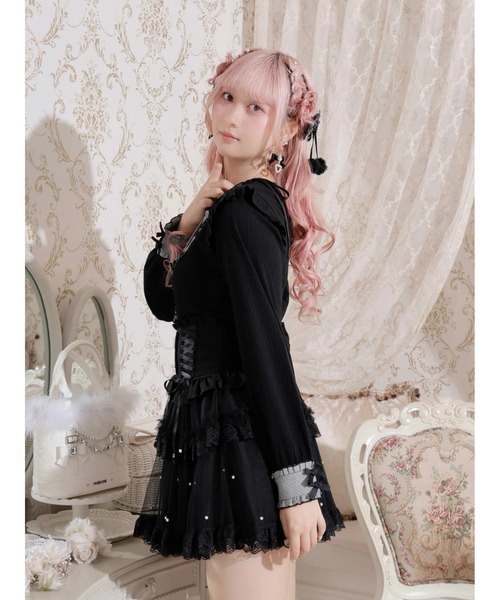 NOEMIE(ノエミー)の「リボンストラップヨークフリルカットソー(Tシャツ/カットソー・レディース・オフホワイト/A/ピンク/ブラック/ダークグレー・M)」の16枚目の写真