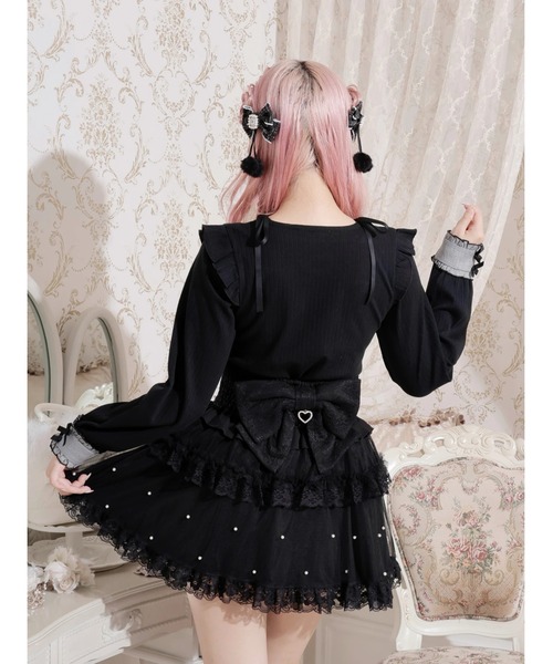 NOEMIE(ノエミー)の「リボンストラップヨークフリルカットソー(Tシャツ/カットソー・レディース・オフホワイト/A/ピンク/ブラック/ダークグレー・M)」の17枚目の写真