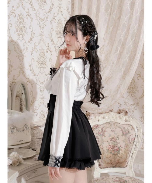 NOEMIE(ノエミー)の「リボンストラップヨークフリルカットソー(Tシャツ/カットソー・レディース・オフホワイト/A/ピンク/ブラック/ダークグレー・M)」の19枚目の写真