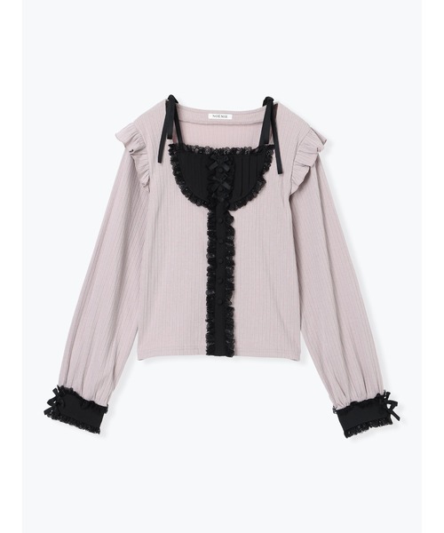 NOEMIE(ノエミー)の「リボンストラップヨークフリルカットソー(Tシャツ/カットソー・レディース・オフホワイト/A/ピンク/ブラック/ダークグレー・M)」の22枚目の写真