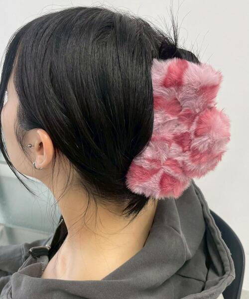 WEGO(ウィゴー)の「WEGO/ファーレオパードスクエアバンス(バレッタ/ヘアクリップ・レディース・ピンク/ブラウン/ベージュ・FREE)」の1枚目の写真