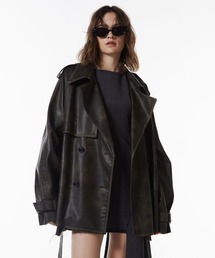 JOSE MOON(W[[)́yJOSEMOON/W[[zFAUX LEATHER TRENCH JACKET/tH[U[g`WPbg(g`R[g)
