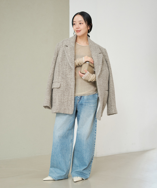 plage（プラージュ）の「R’IAM ヘリンボンコートジャケット（テーラードジャケット・レディース・ベージュ・36/38）」の6枚目の写真