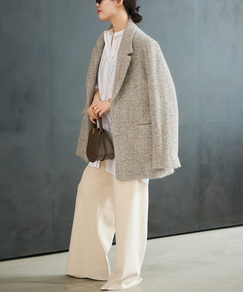 plage（プラージュ）の「R’IAM ヘリンボンコートジャケット（テーラードジャケット・レディース・ベージュ・36/38）」の4枚目の写真