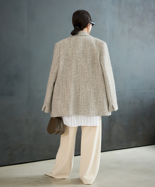 plage（プラージュ）の「R’IAM ヘリンボンコートジャケット（テーラードジャケット・レディース・ベージュ・36/38）」の3枚目の写真