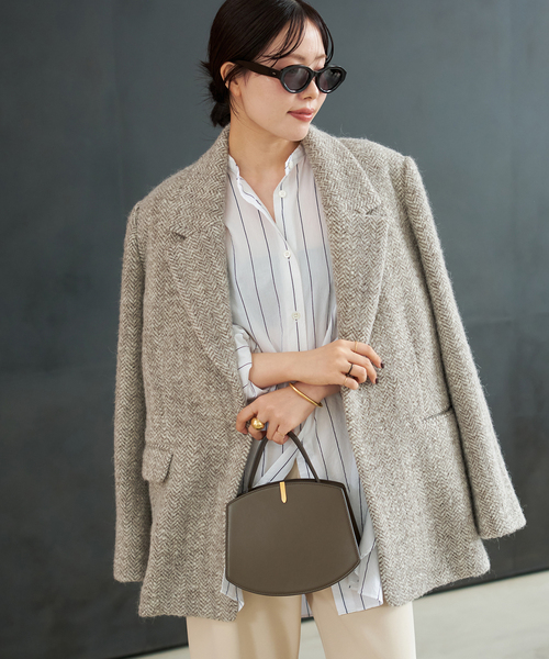 plage（プラージュ）の「R’IAM ヘリンボンコートジャケット（テーラードジャケット・レディース・ベージュ・36/38）」の2枚目の写真