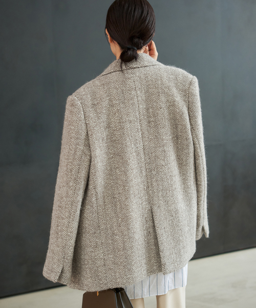 crewre/ツイーディヘリンボンジャケット/sand beige/size1 crewre online shop / ツイーディヘリンボンジャケット