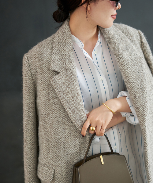 セール】R'IAM ヘリンボンコートジャケット（テーラードジャケット