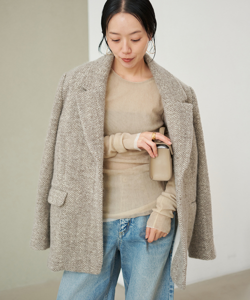 plage（プラージュ）の「R’IAM ヘリンボンコートジャケット（テーラードジャケット・レディース・ベージュ・36/38）」の22枚目の写真