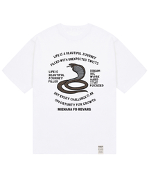 [ユニセックス]80sスネーク半袖Tシャツ_ホワイト