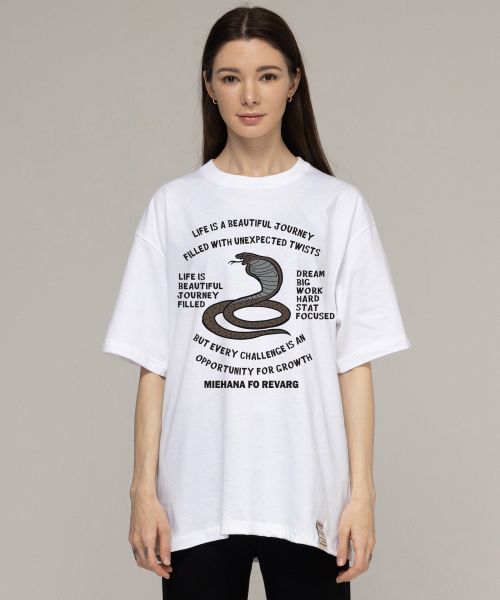 GRAVER（グレーバー）の「[ユニセックス]80sスネーク半袖Tシャツ_ホワイト（Tシャツ/カットソー・レディース・ホワイト・X-LARGE/SMALL/MEDIUM/LARGE）」の2枚目の写真