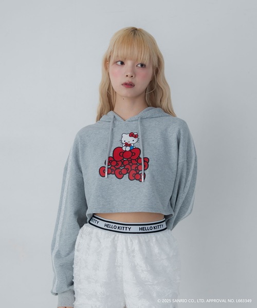 sanrio(サンリオ)の「【HELLO KITTY】ハローキティコラボ プリントショート丈パーカー(パーカー・レディース・ホワイト/グレー・FREE)」の15枚目の写真