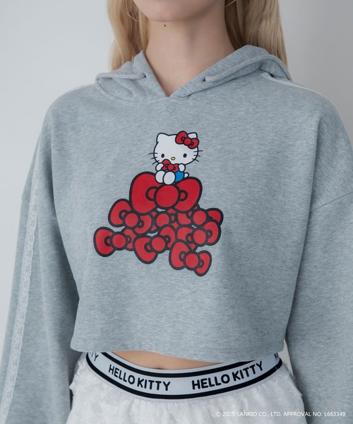 sanrio(サンリオ)の「【HELLO KITTY】ハローキティコラボ プリントショート丈パーカー(パーカー・レディース・ホワイト/グレー・FREE)」の20枚目の写真