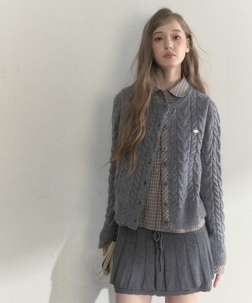 SunsetPark(サンセットパーク)の「チェック柄シャツ レイヤードニットカーディガン SP25a026【SunsetPark】【2025AW】(ニット/セーター・レディース・ブラウン/ピンク/グレー・M/S)」の19枚目の写真