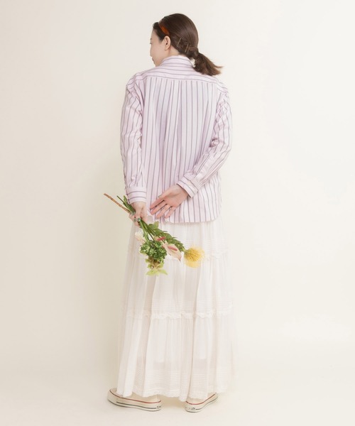 CHILD WOMAN（チャイルドウーマン）の「40/-オックスマルチストライプ ボタンダウンシャツ(セットアップ対応)（シャツ/ブラウス・レディース・ピンク・FREE）」の20枚目の写真