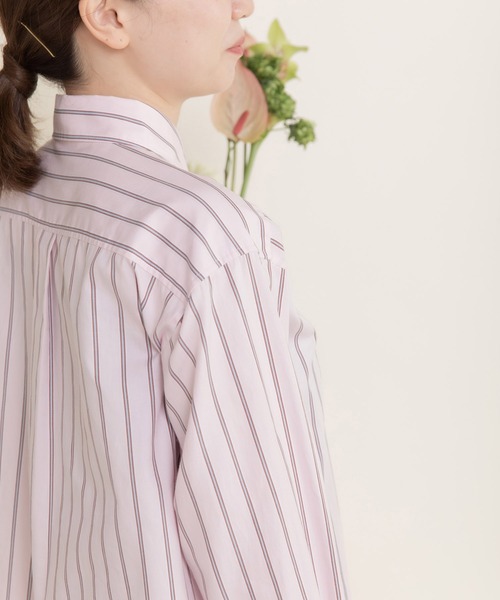CHILD WOMAN（チャイルドウーマン）の「40/-オックスマルチストライプ ボタンダウンシャツ(セットアップ対応)（シャツ/ブラウス・レディース・ピンク・FREE）」の16枚目の写真